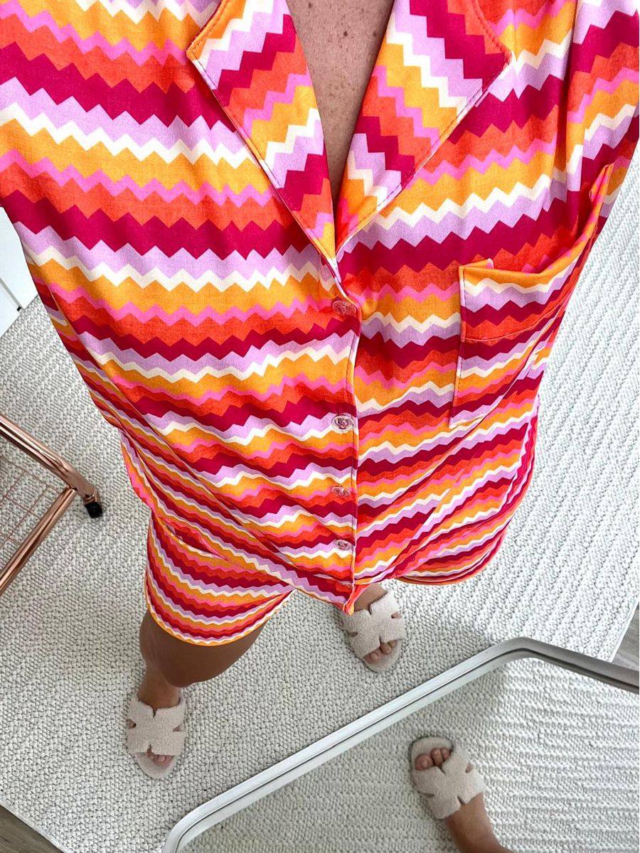 Pijama Feminino Americano Curto Colorido