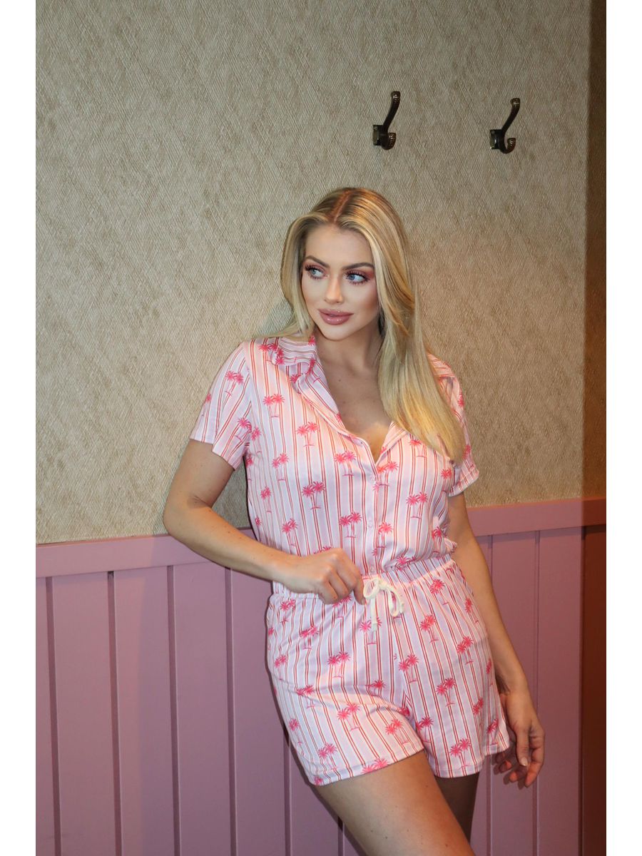 Pijama Feminino Americano Curto Coqueiros