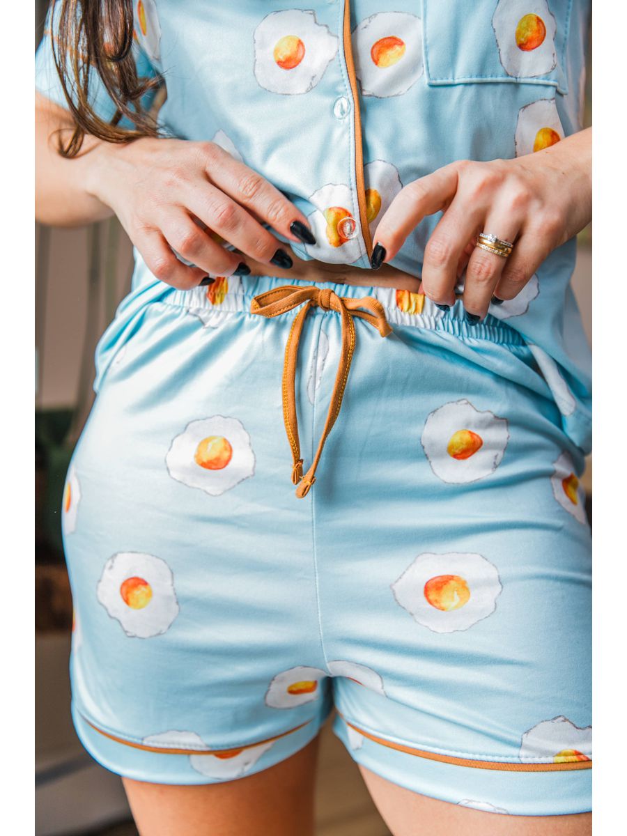 Pijama Feminino Americano Curto Ovos
