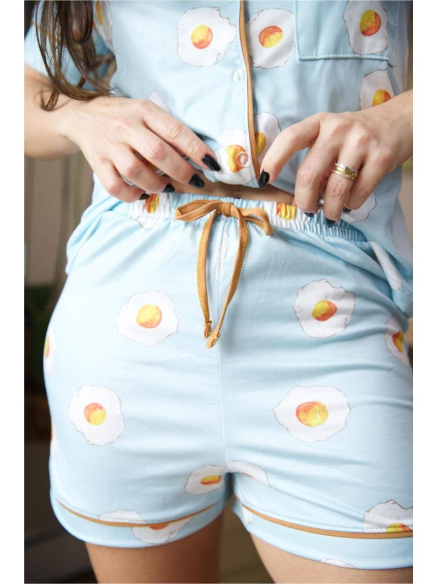 Pijama Feminino Americano Curto Ovos