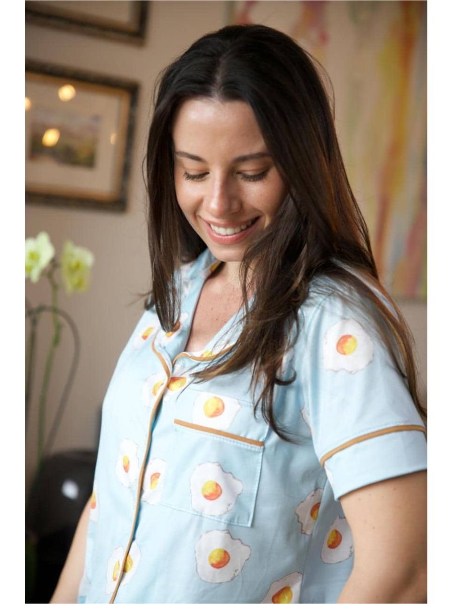 Pijama Feminino Americano Curto Ovos