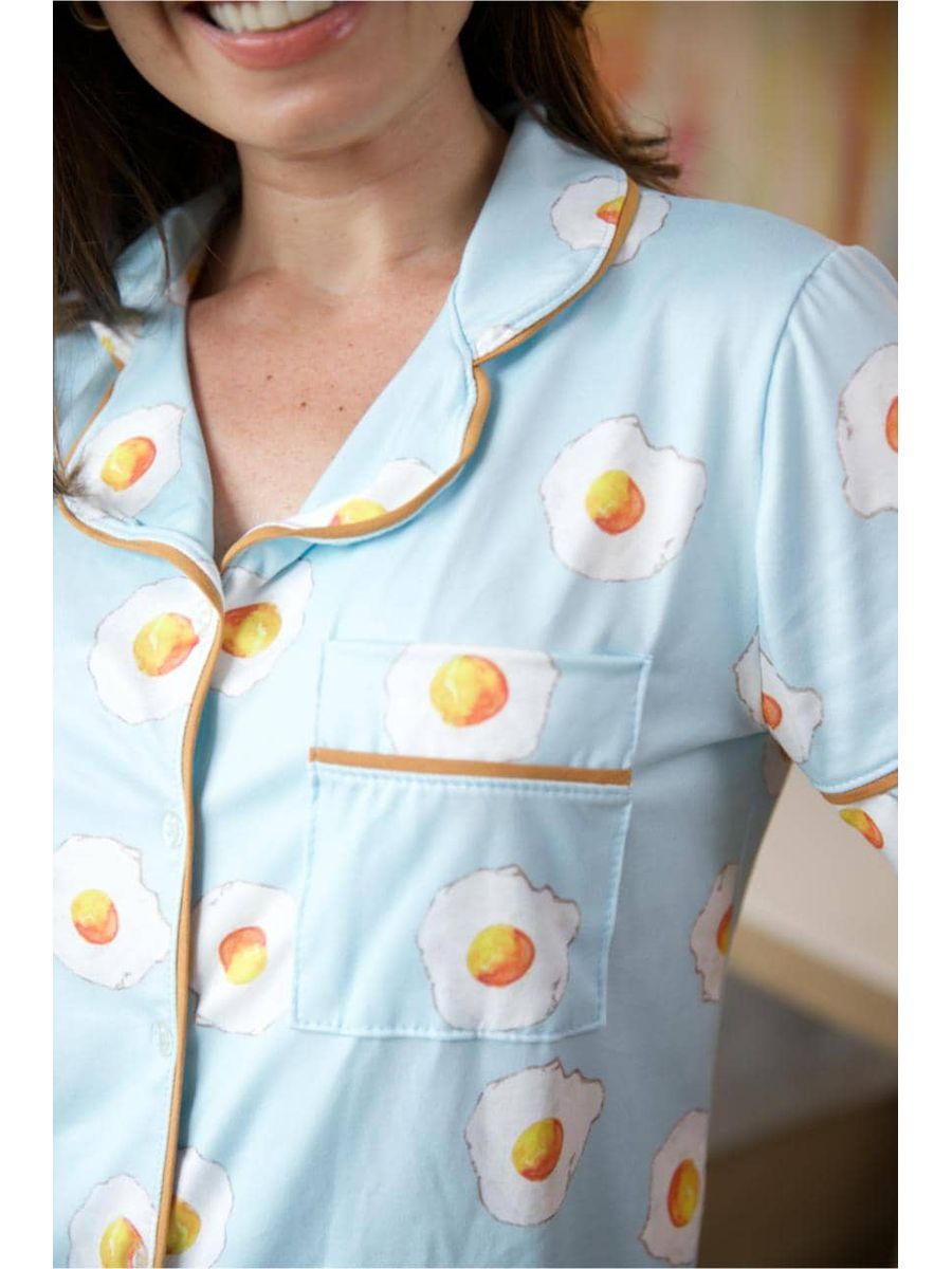 Pijama Feminino Americano Curto Ovos