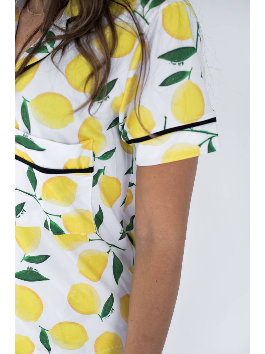Pijama Feminino Americano Curto Agda Limão Siciliano