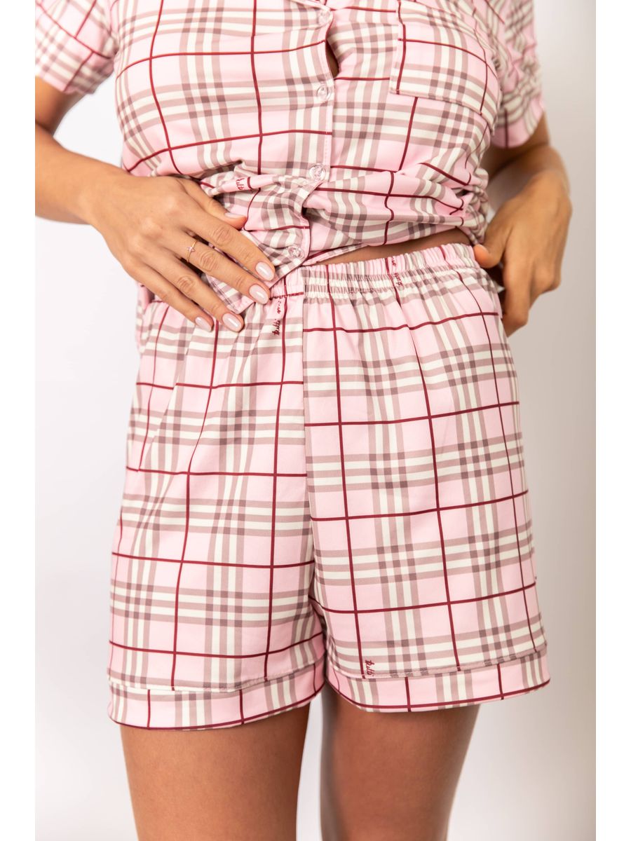 Pijama Feminino Americano Curto Xadrez