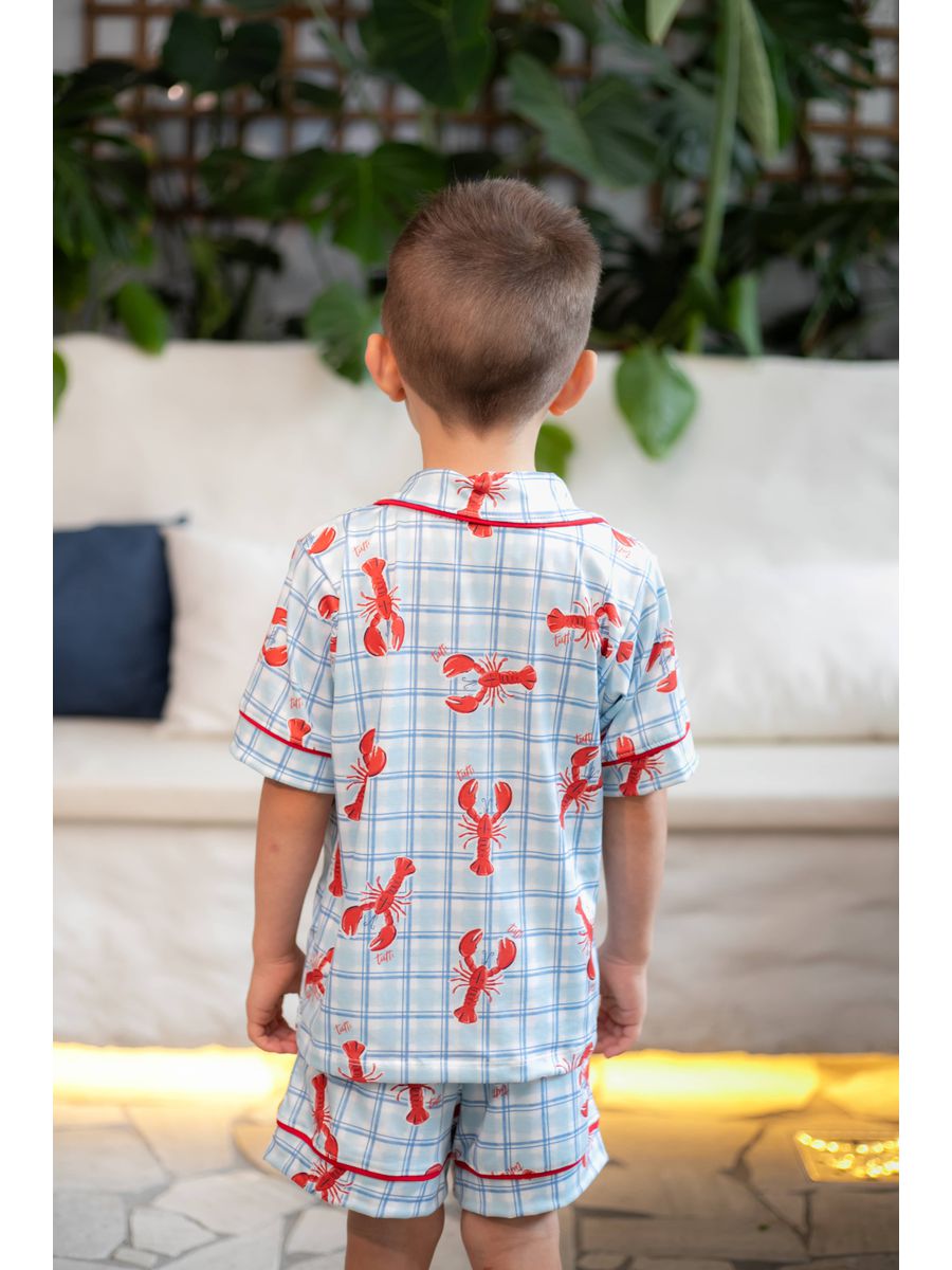 Pijama Americano Curto Infantil Lagosta