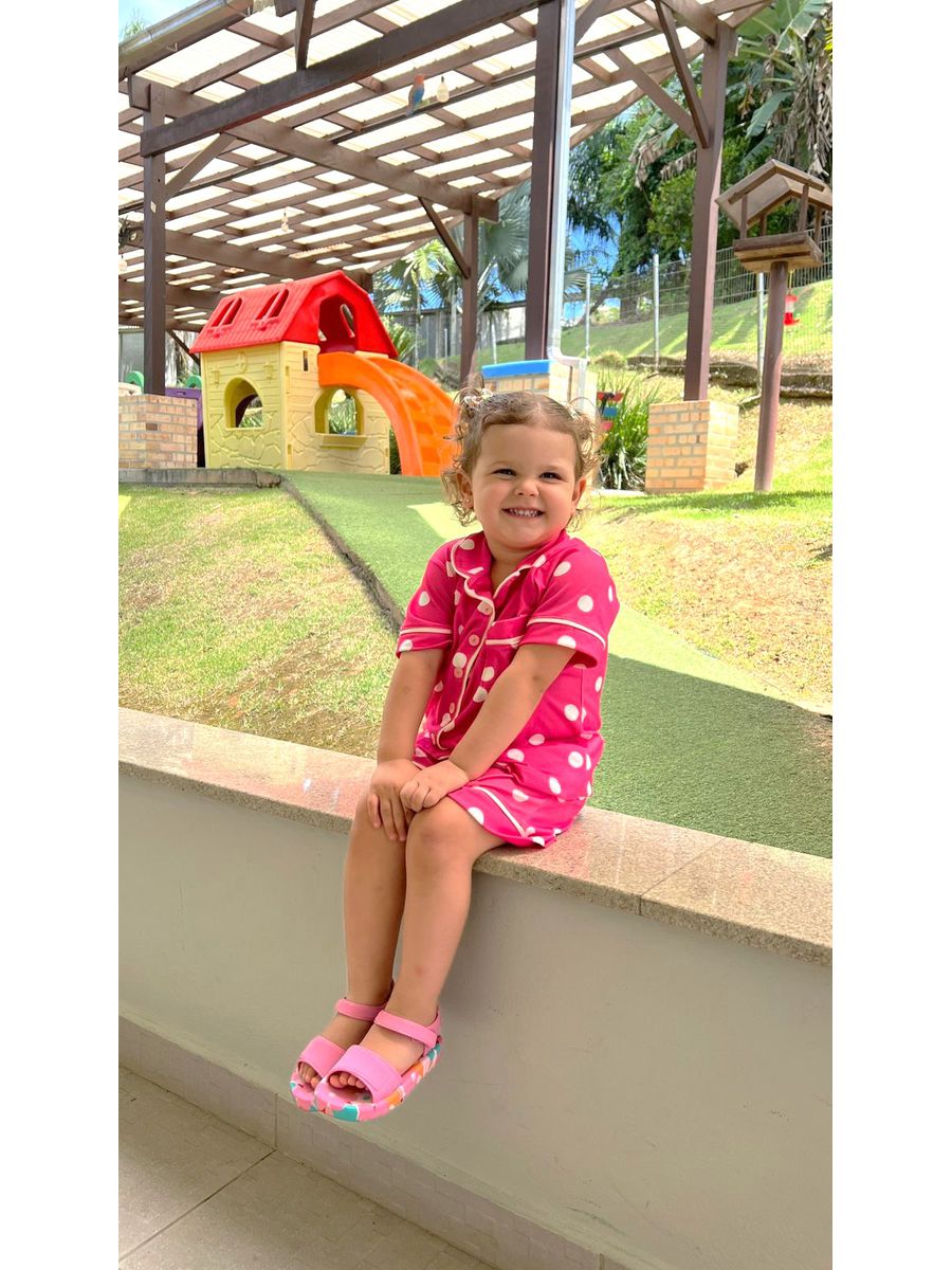 Pijama Infantil Americano Curto Pink Poás