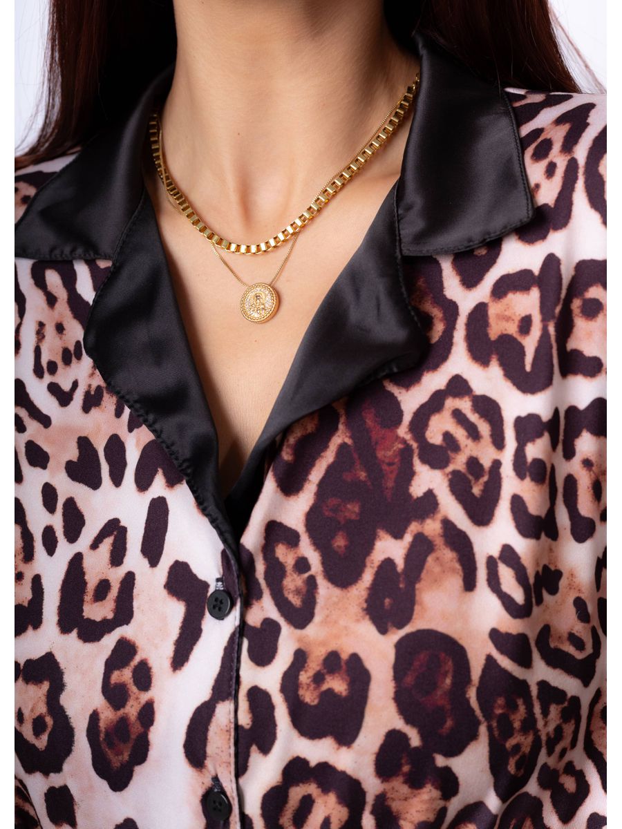 Pijama Feminino Americano Longo Aléxia Onça