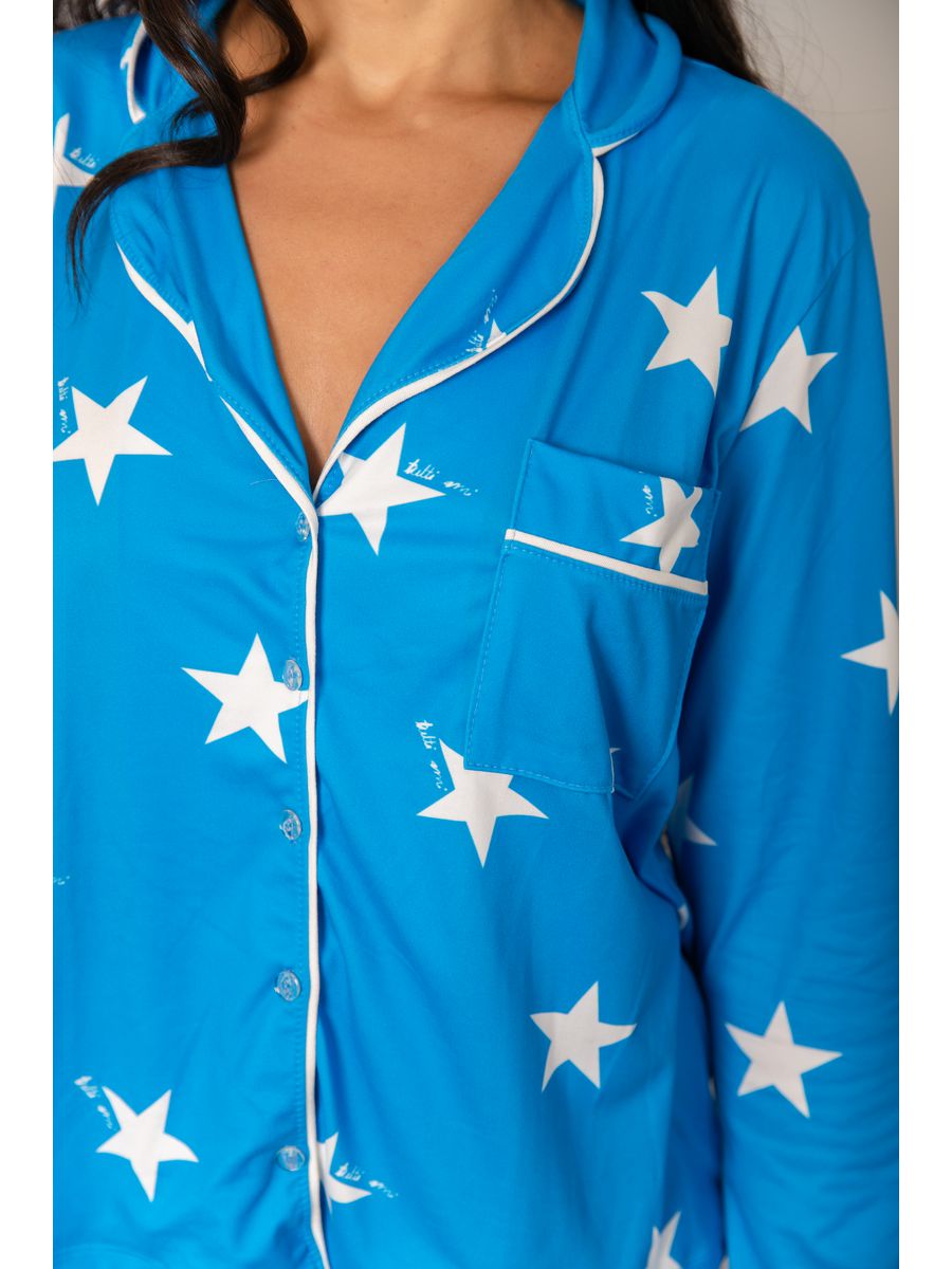 Pijama Feminino Americano Longo Estrelas