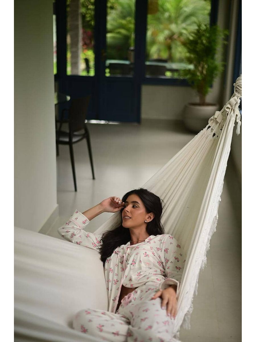 Pijama Feminino Americano Longo Flores 5