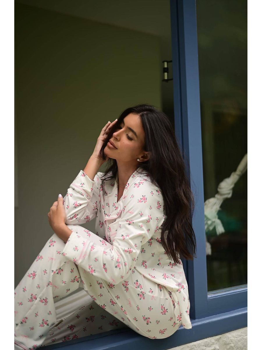 Pijama Feminino Americano Longo Flores 6