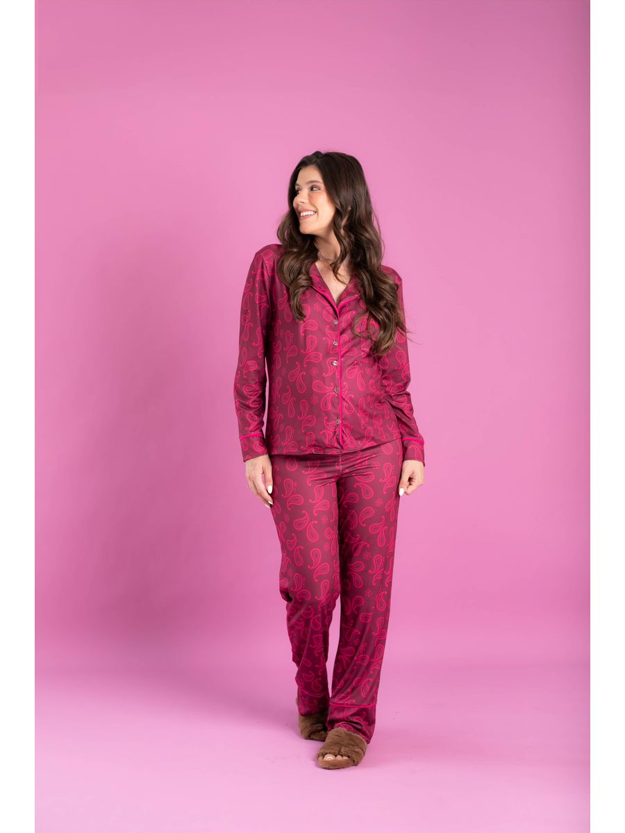 Pijama Feminino Americano Longo Paisley