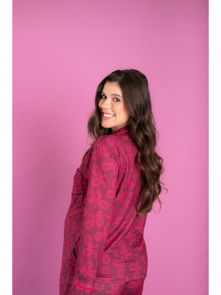 Pijama Feminino Americano Longo Paisley