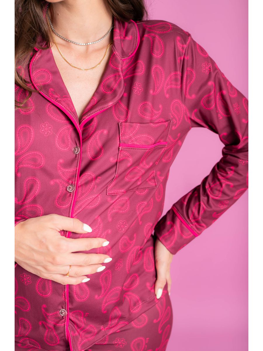 Pijama Feminino Americano Longo Paisley