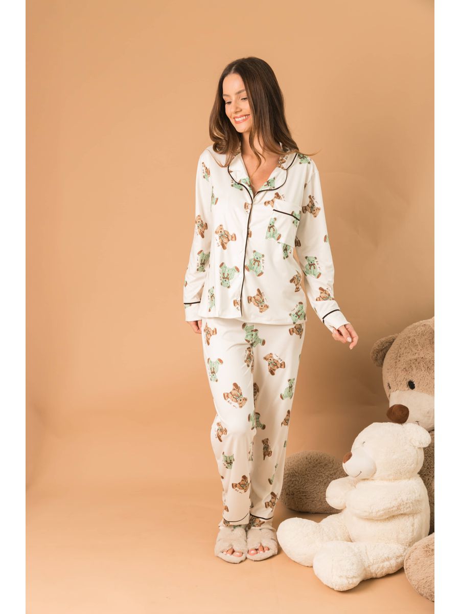Pijama Feminino Americano Longo Ursos