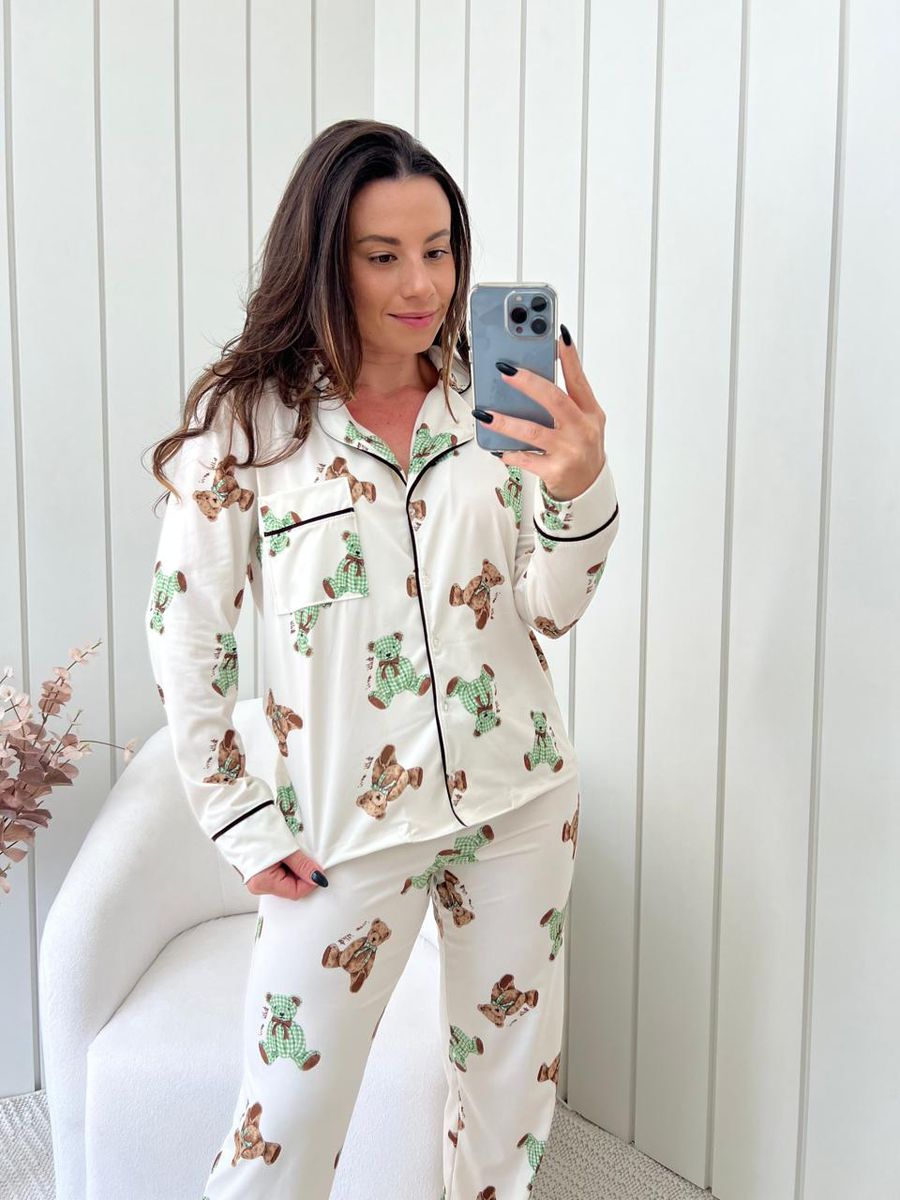 Pijama Feminino Americano Longo Ursos