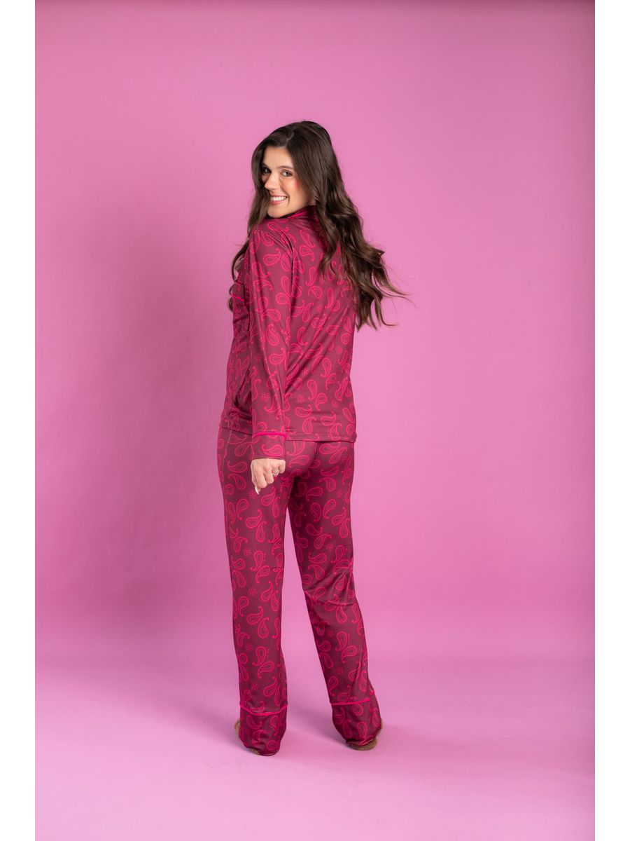 Pijama Feminino Americano Longo Paisley