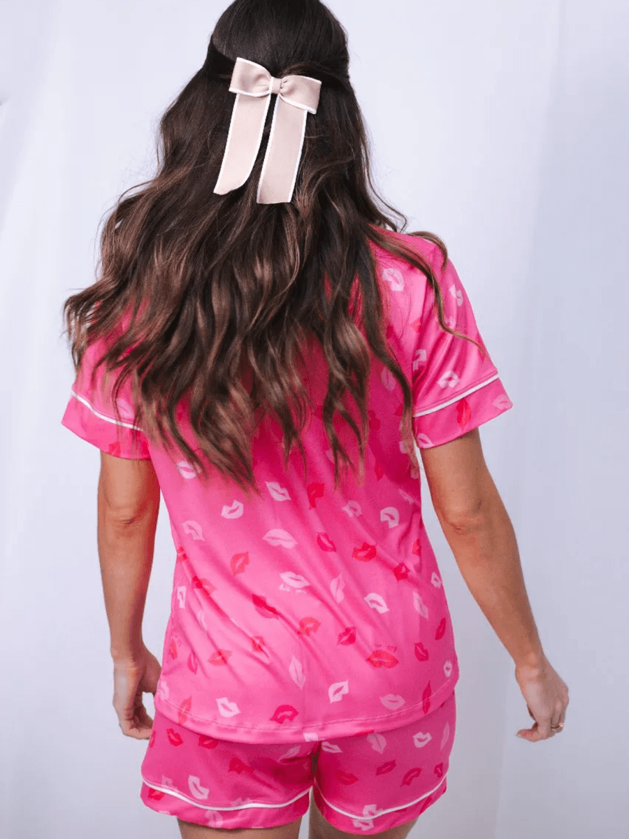 Pijama Feminino Americano Curto Agda New Bocas Rosa