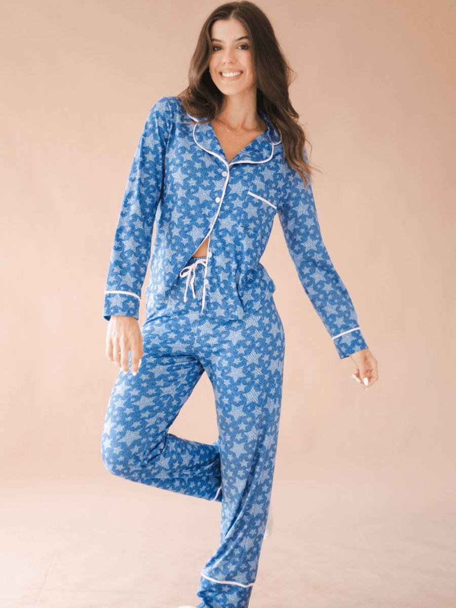 Pijama Feminino Americano Longo Aléxia Stars