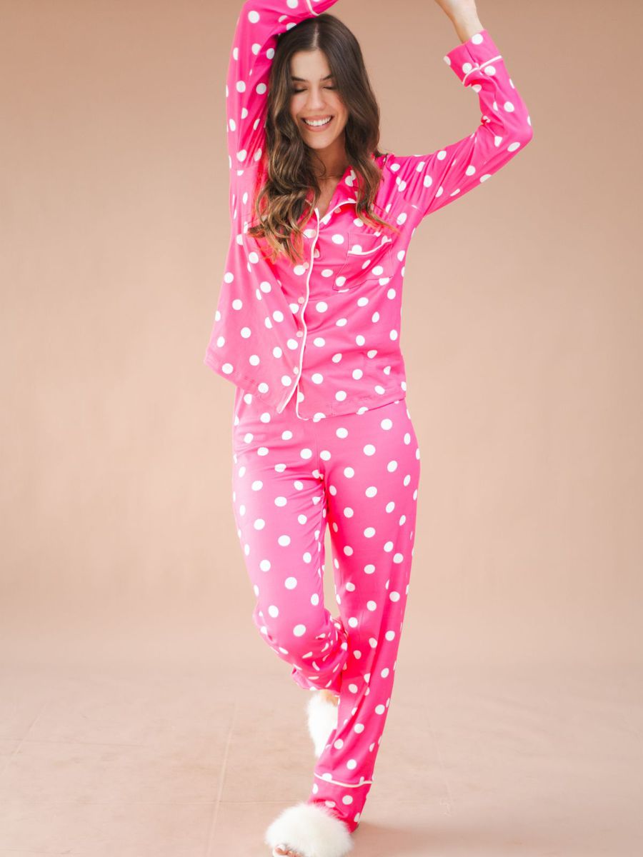 Pijama Feminino Americano Longo Pink Poás