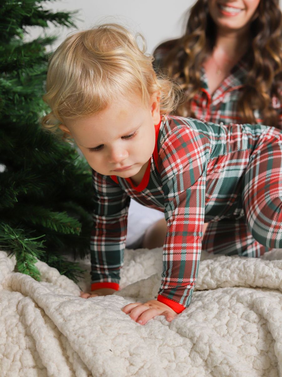 Conjunto Bebê Body e Calça Xadrez Natal