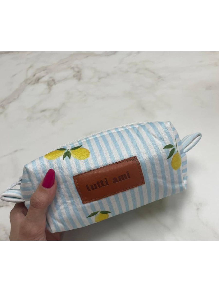 Necessaire Estampa Exclusiva Listrado Limão