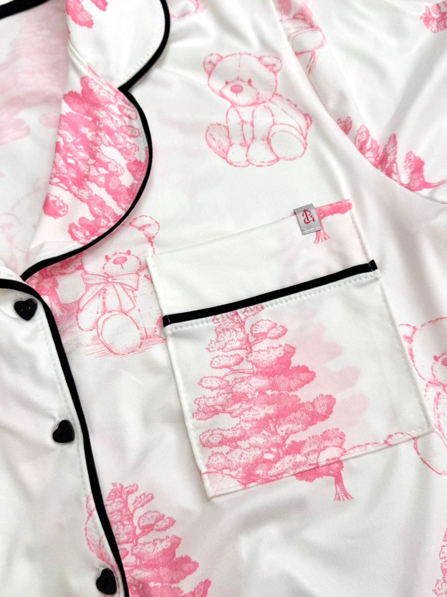Pijama Feminino Americano Meia Estação Toile Jouy