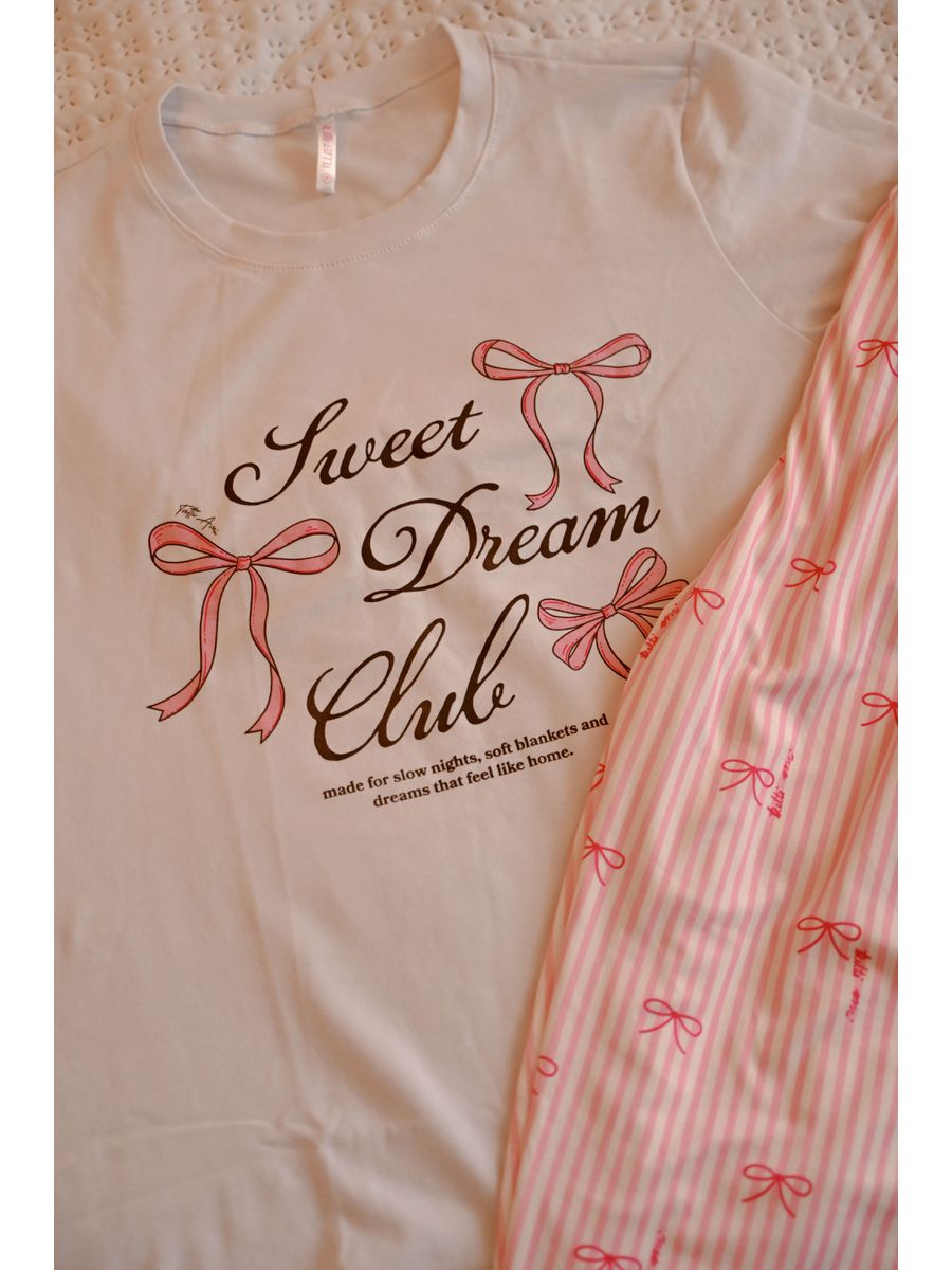 Pijama Feminino Longo Laços Rosa 2