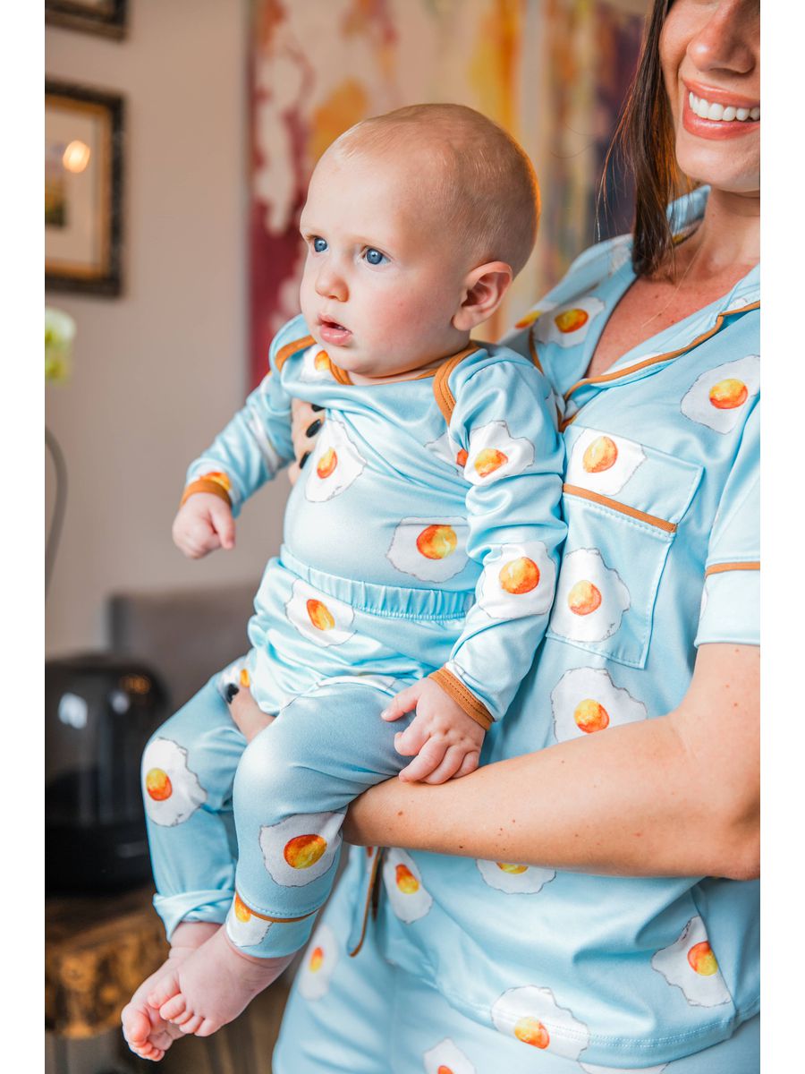 Conjunto Pijama Bebê Body e Calça Ovos