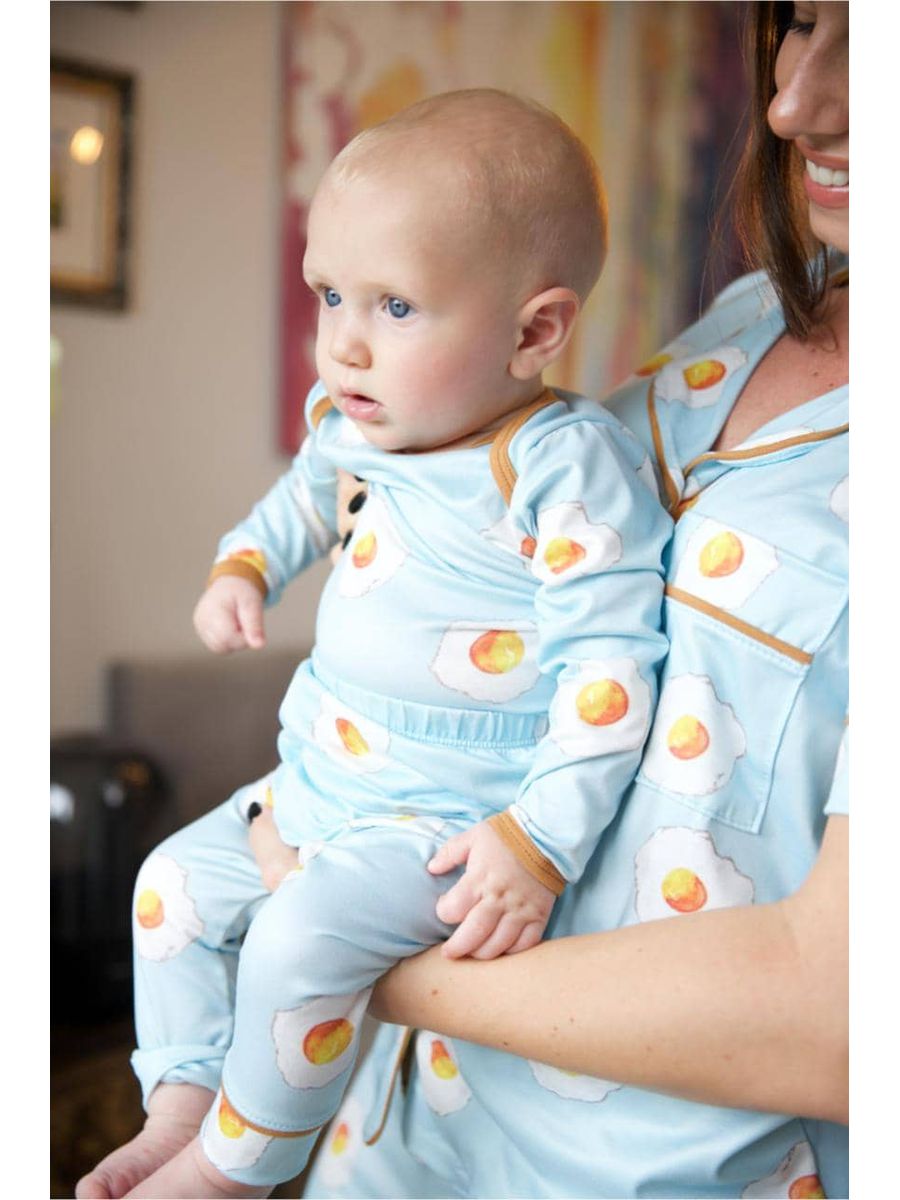 Conjunto Pijama Bebê Body e Calça Ovos