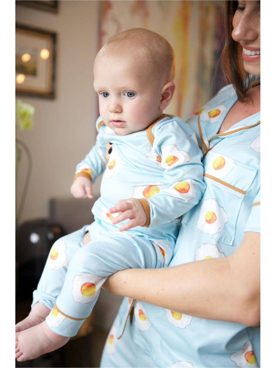 Conjunto Pijama Bebê Body e Calça Ovos