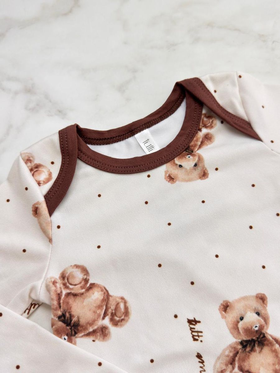 Conjunto Pijama Bebê Body e Calça Ursos Poás