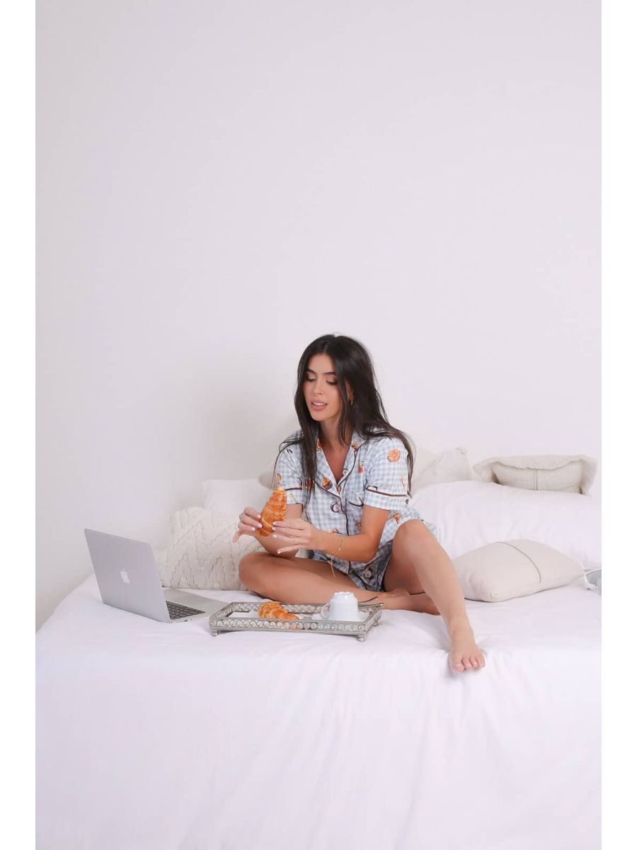 Pijama Feminino Americano Curto Café da Manhã 6