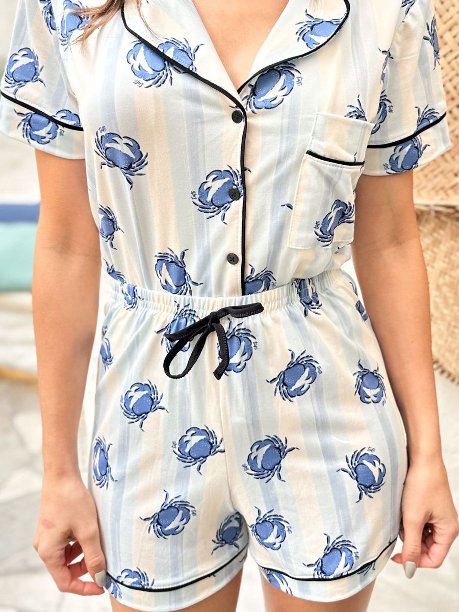 Pijama Feminino Americano Curto Caranguejo