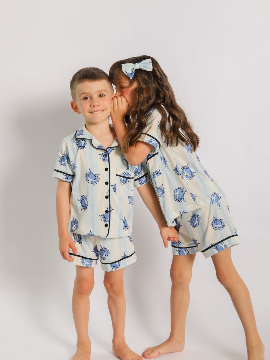 Pijama Infantil Americano Curto Caranguejo
