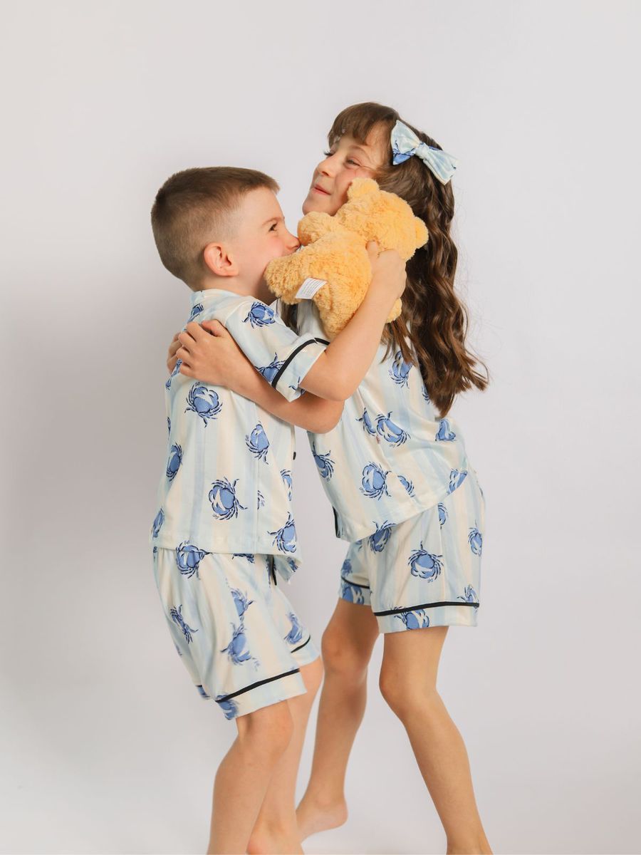 Pijama Infantil Americano Curto Caranguejo