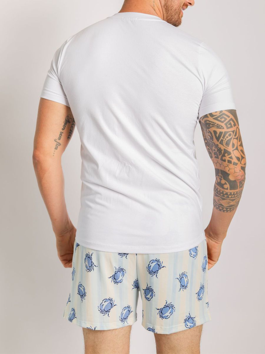 Pijama Masculino Curto Caranguejo