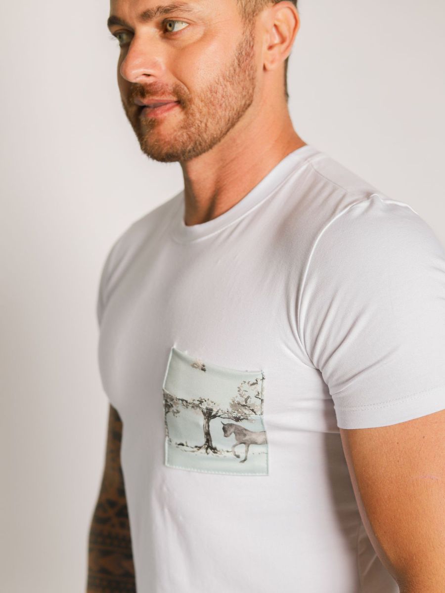 Pijama Masculino Curto Cavalos Vintage