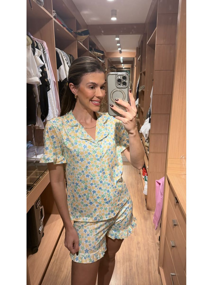 Pijama Feminino Americano Curto Brasil 2