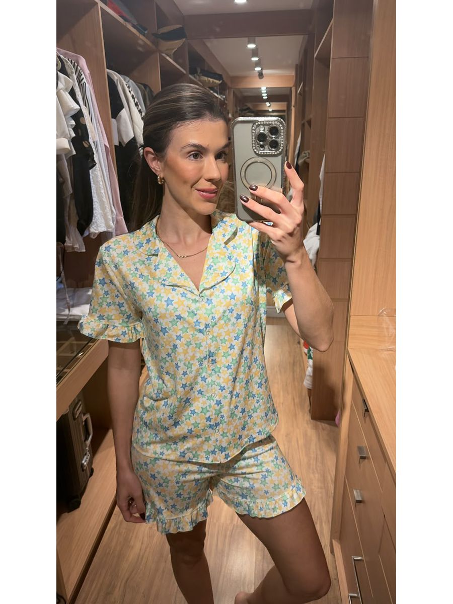 Pijama Feminino Americano Curto Brasil 4