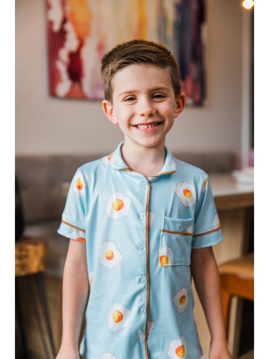 Pijama Americano Curto Infantil Ovos