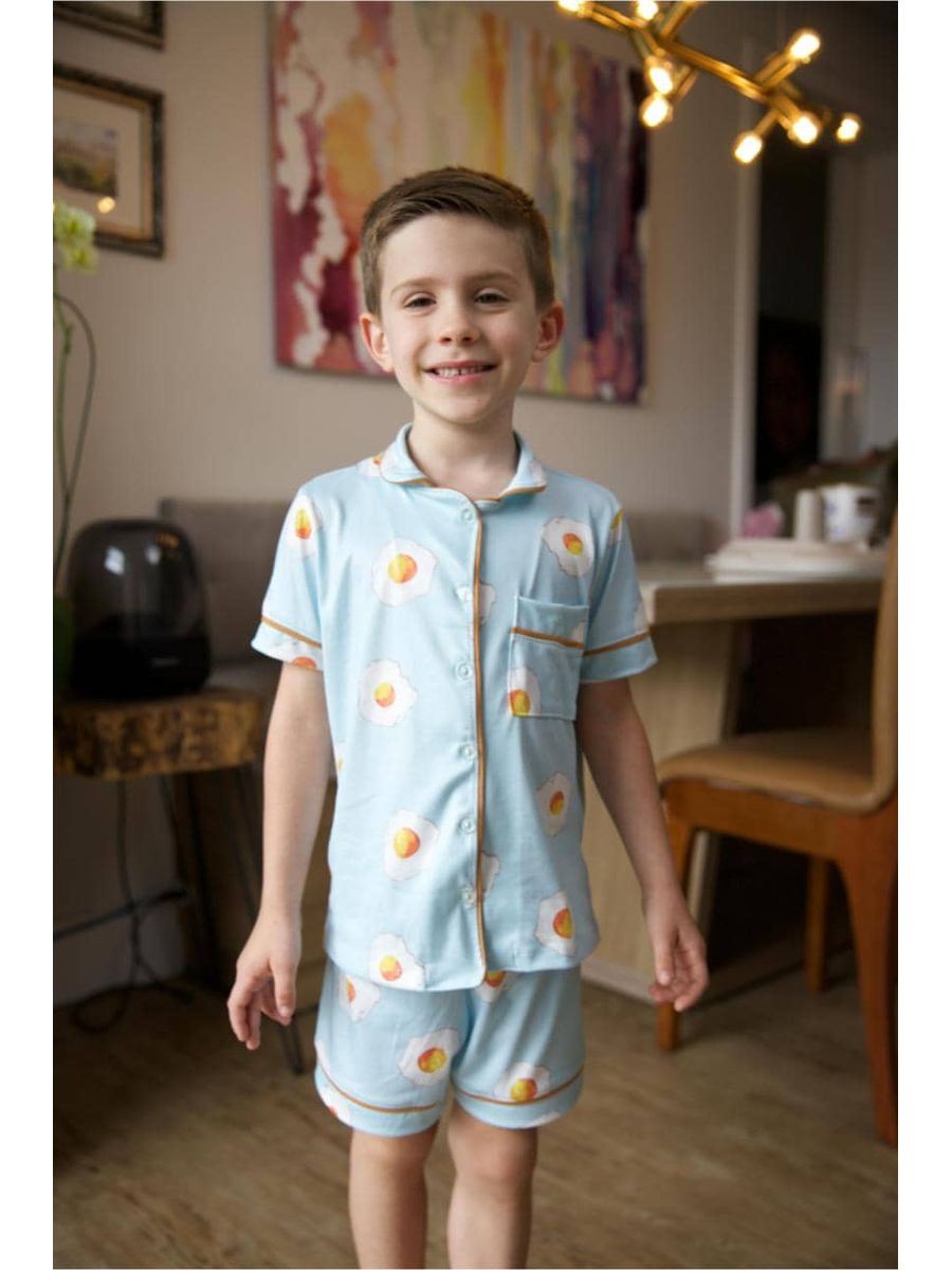 Pijama Americano Curto Infantil Ovos