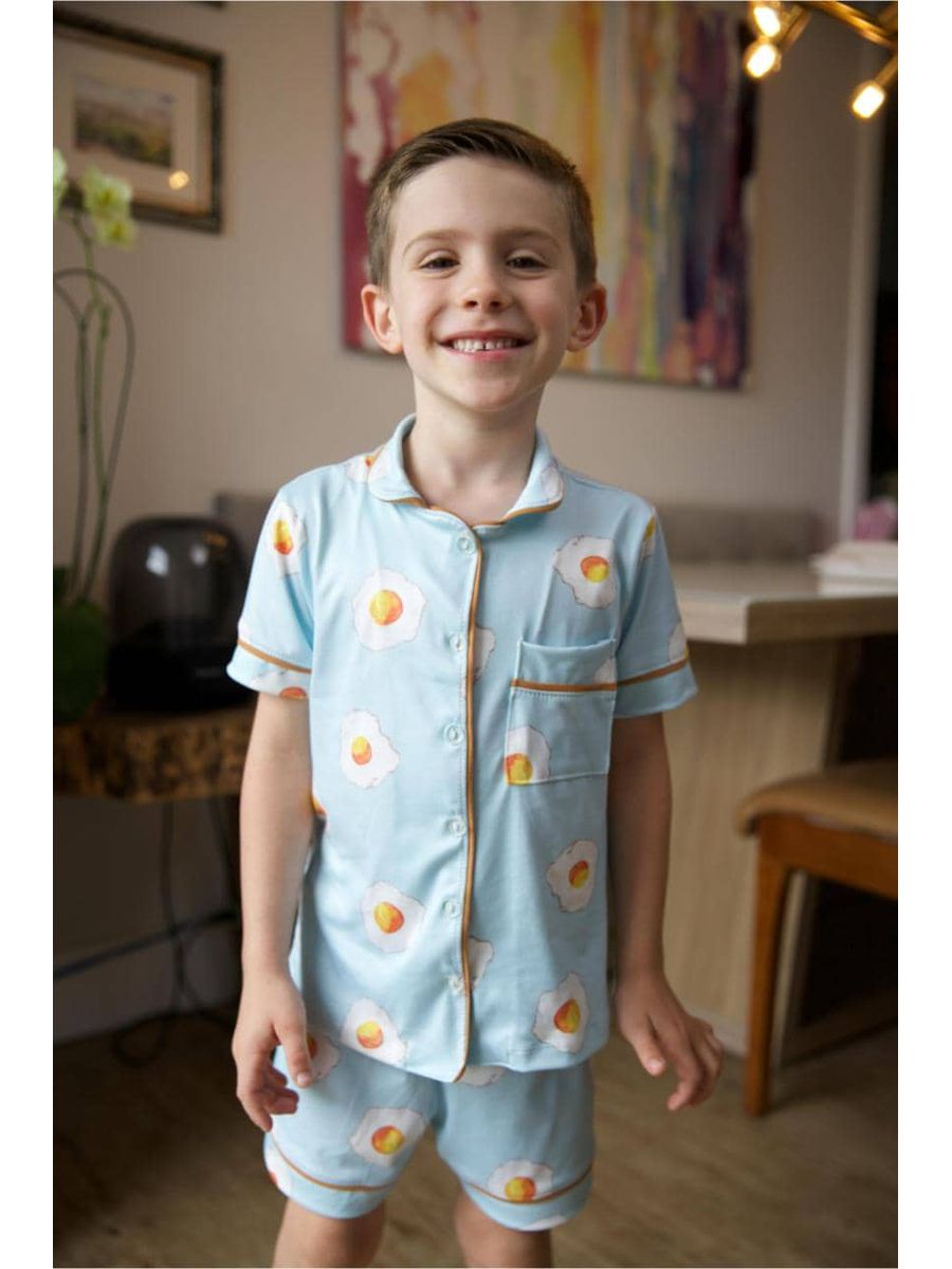Pijama Americano Curto Infantil Ovos