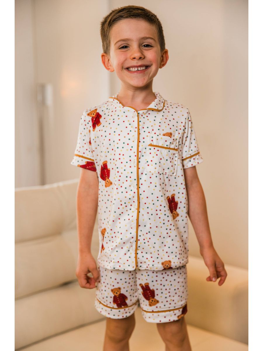 Pijama Americano Curto Infantil Ursos Colorido