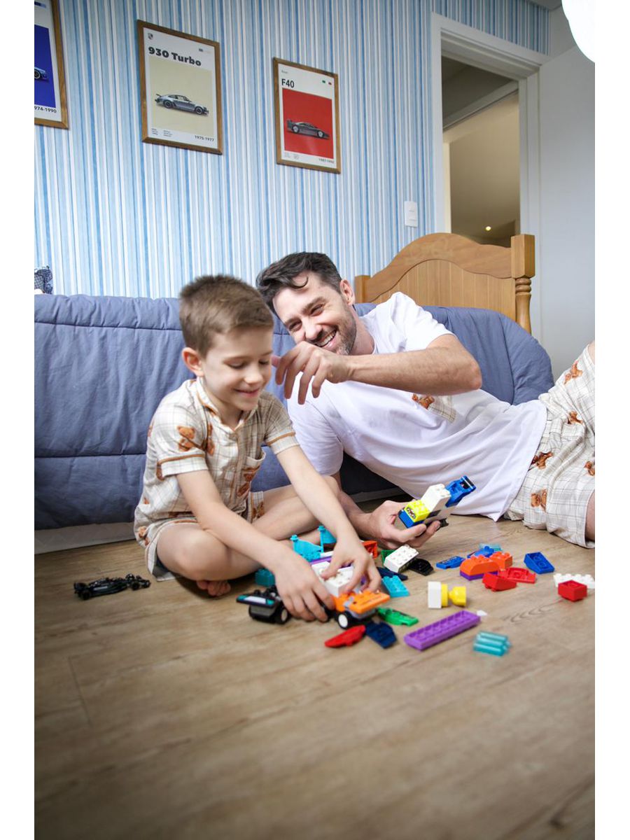 Pijama Americano Curto Infantil Ursos Xadrez