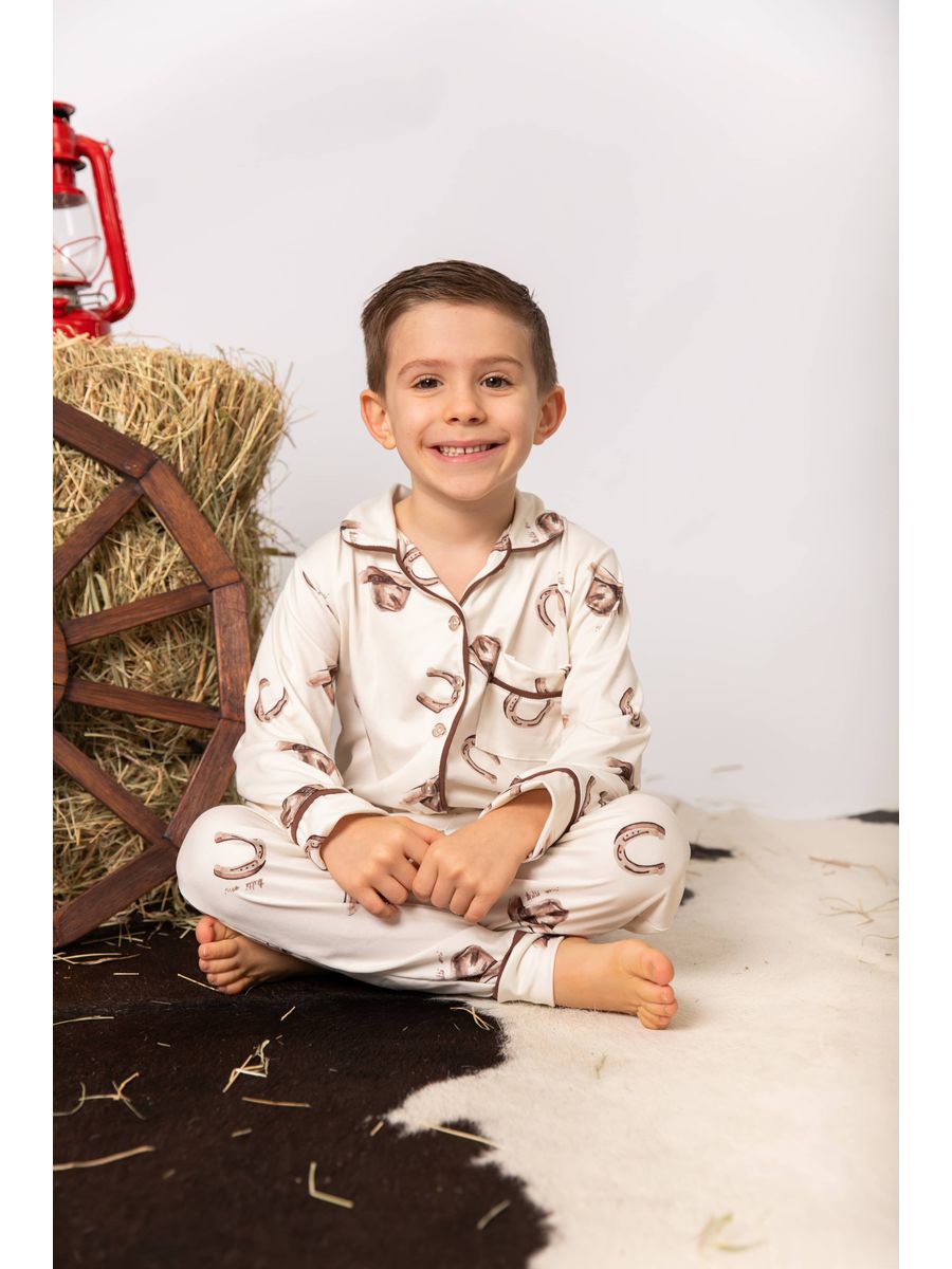 Pijama Infantil Americano Longo Chapéu Ferradura