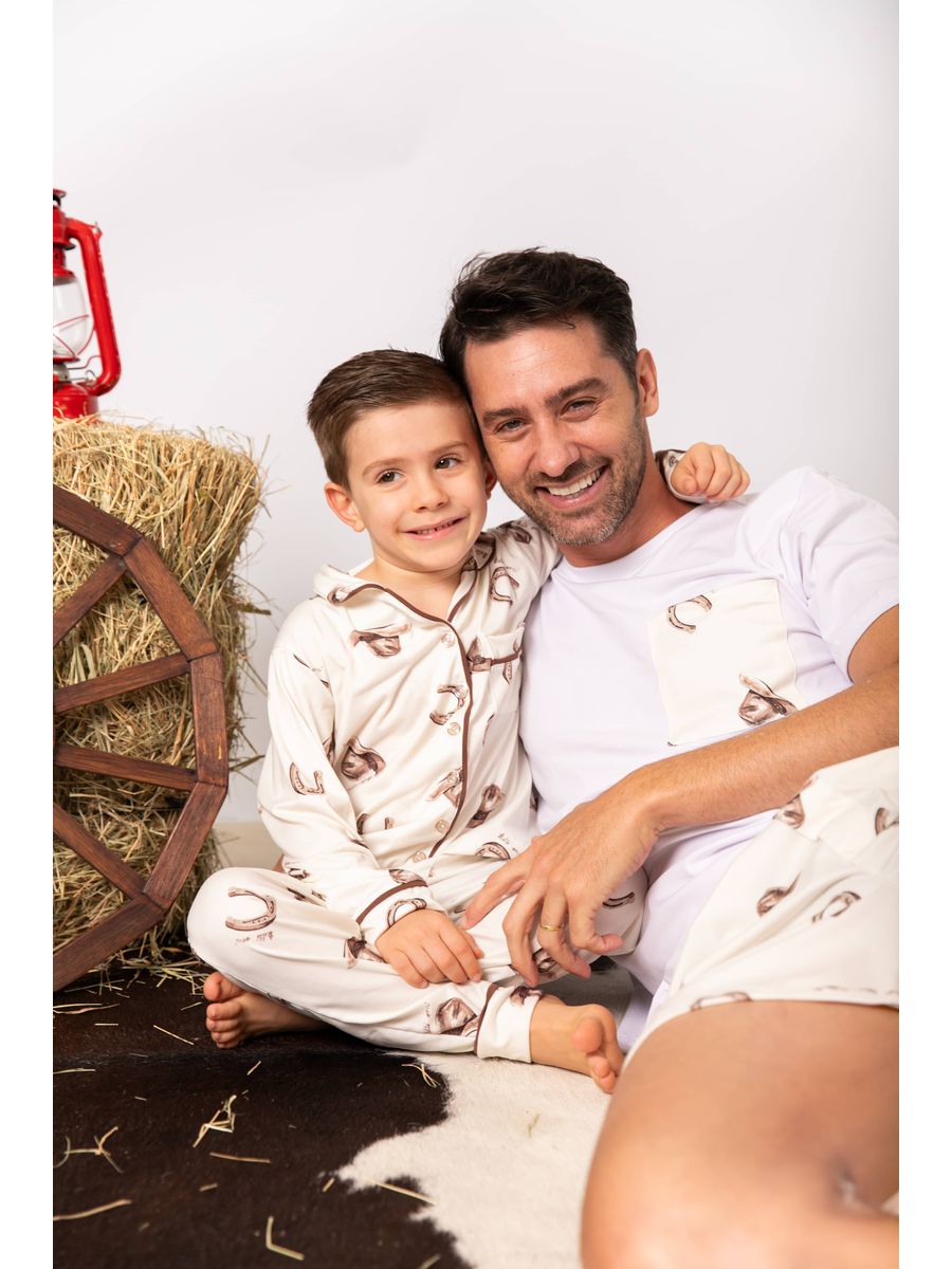 Pijama Infantil Americano Longo Chapéu Ferradura