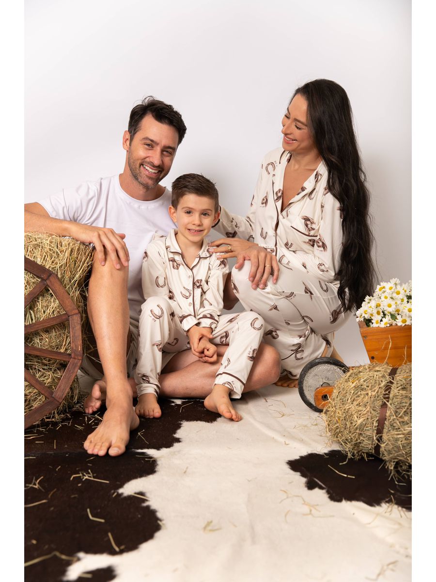 Pijama Infantil Americano Longo Chapéu Ferradura