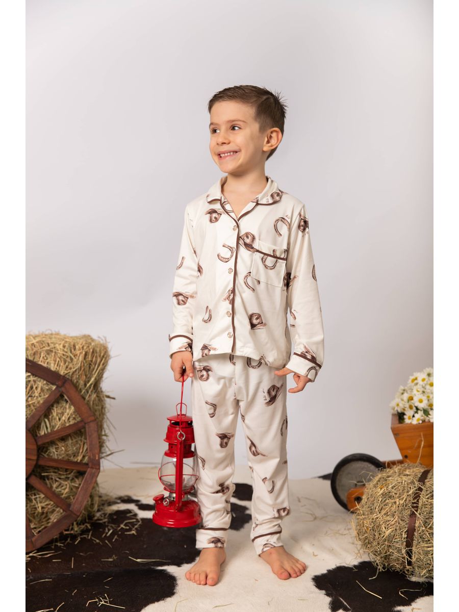 Pijama Infantil Americano Longo Chapéu Ferradura