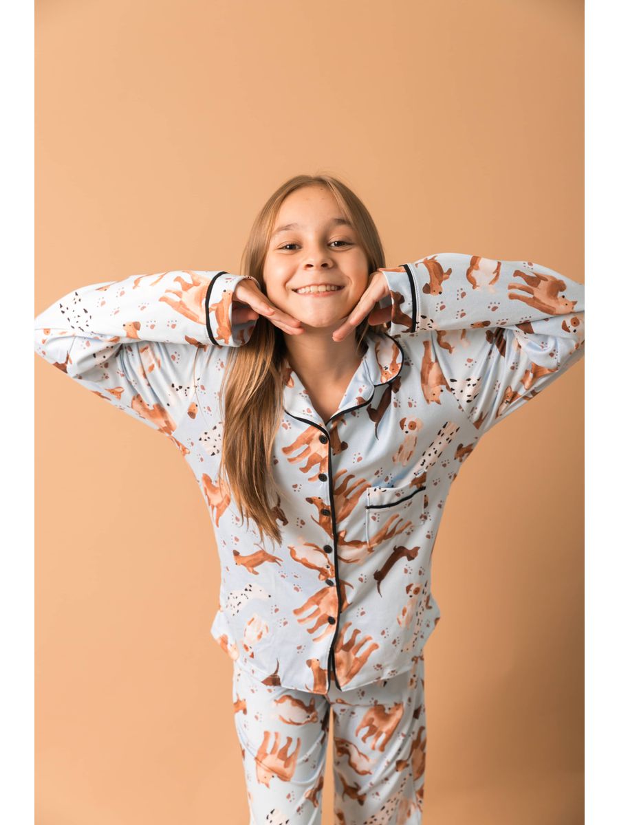 Pijama Infantil Unissex Americano Longo Dogs