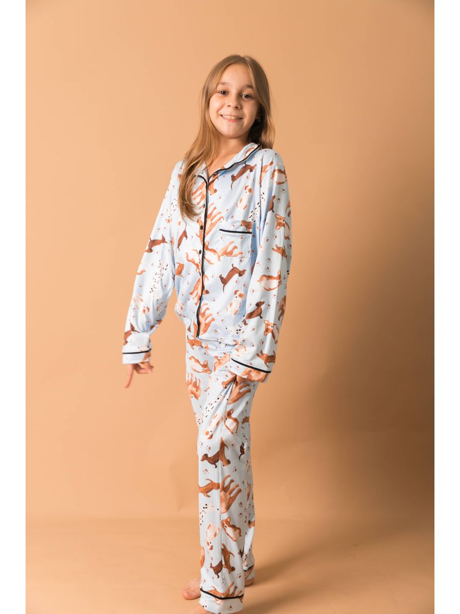 Pijama Infantil Unissex Americano Longo Dogs